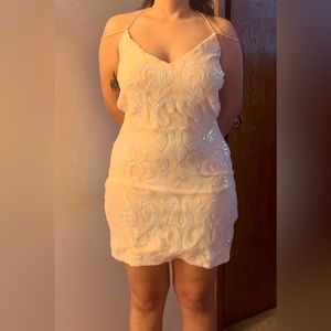 Blush pink sequin dress. Sz 8